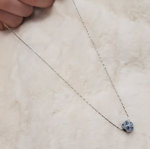 Blue Disco Ball Necklace